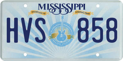 MS license plate HVS858