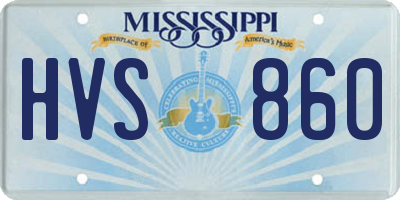 MS license plate HVS860