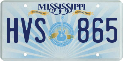 MS license plate HVS865
