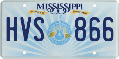 MS license plate HVS866