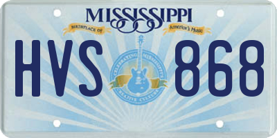 MS license plate HVS868