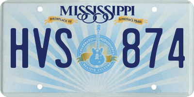 MS license plate HVS874