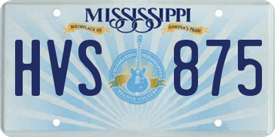 MS license plate HVS875