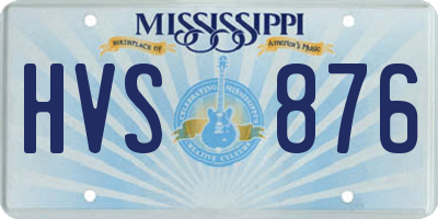 MS license plate HVS876