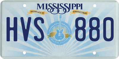 MS license plate HVS880