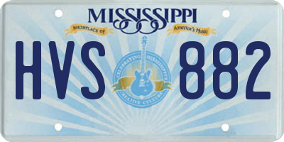 MS license plate HVS882