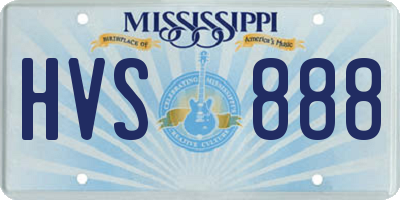 MS license plate HVS888