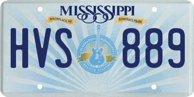MS license plate HVS889