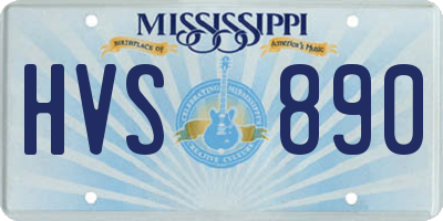 MS license plate HVS890