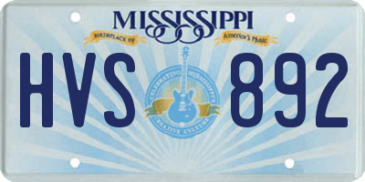 MS license plate HVS892