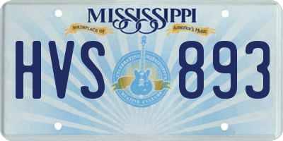 MS license plate HVS893