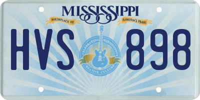 MS license plate HVS898