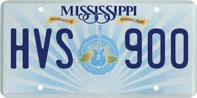 MS license plate HVS900