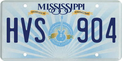 MS license plate HVS904