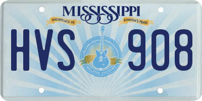MS license plate HVS908