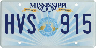MS license plate HVS915