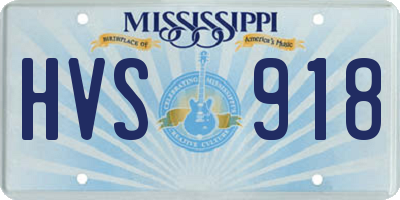 MS license plate HVS918