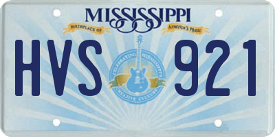 MS license plate HVS921
