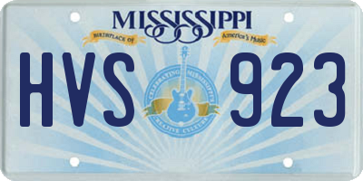 MS license plate HVS923