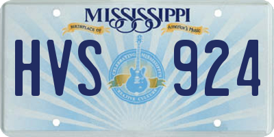 MS license plate HVS924