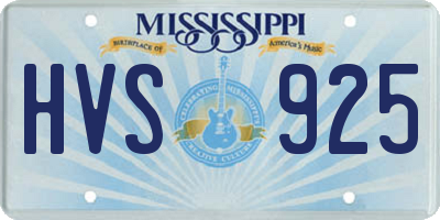MS license plate HVS925