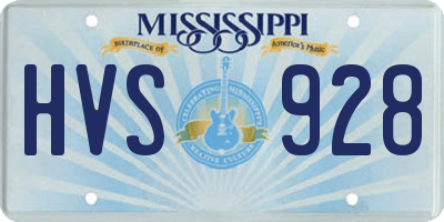 MS license plate HVS928
