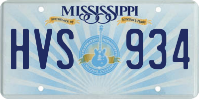 MS license plate HVS934