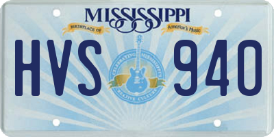 MS license plate HVS940