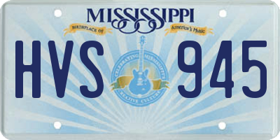 MS license plate HVS945