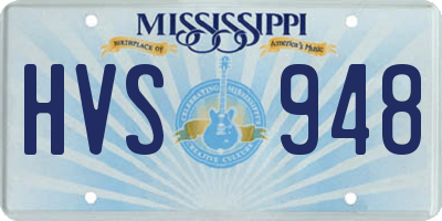 MS license plate HVS948