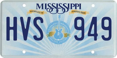 MS license plate HVS949