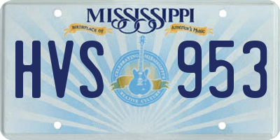 MS license plate HVS953