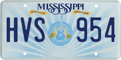 MS license plate HVS954