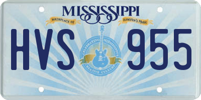MS license plate HVS955