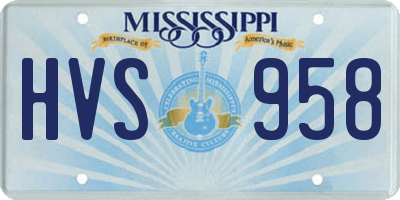 MS license plate HVS958