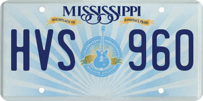 MS license plate HVS960
