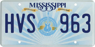 MS license plate HVS963