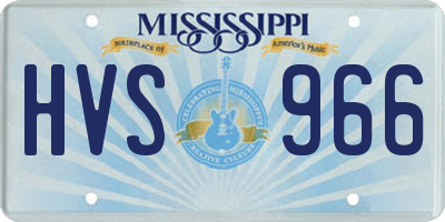 MS license plate HVS966