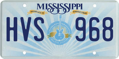 MS license plate HVS968