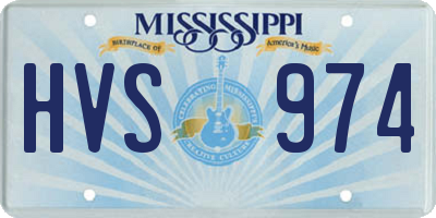 MS license plate HVS974