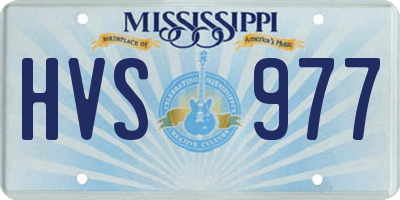 MS license plate HVS977