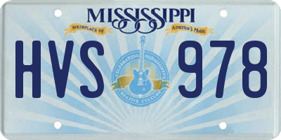 MS license plate HVS978