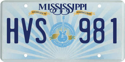 MS license plate HVS981