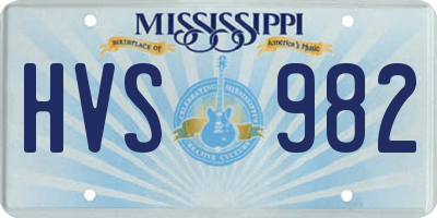 MS license plate HVS982