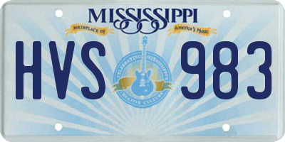MS license plate HVS983