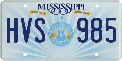 MS license plate HVS985