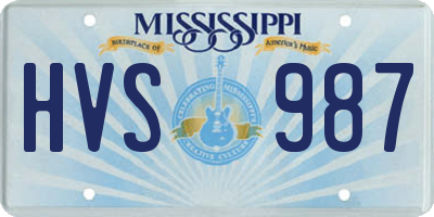 MS license plate HVS987