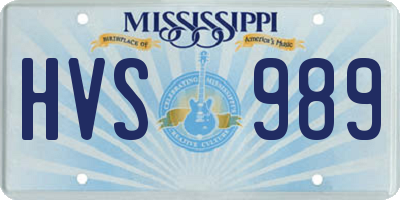 MS license plate HVS989