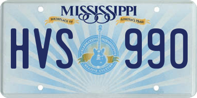 MS license plate HVS990