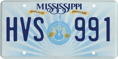 MS license plate HVS991